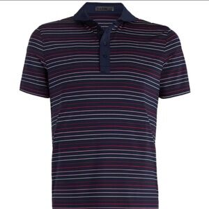 G/Fore Men's Medium Multi Stripe Tech Jersey Modern Spread Collar Polo MSRP $120